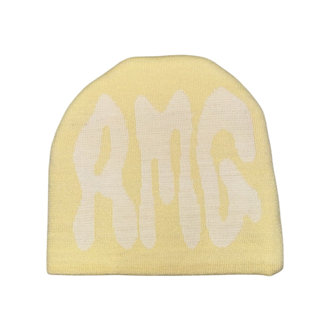 AMG DRIP LOGO BEANIE - BEIGE/WHITE