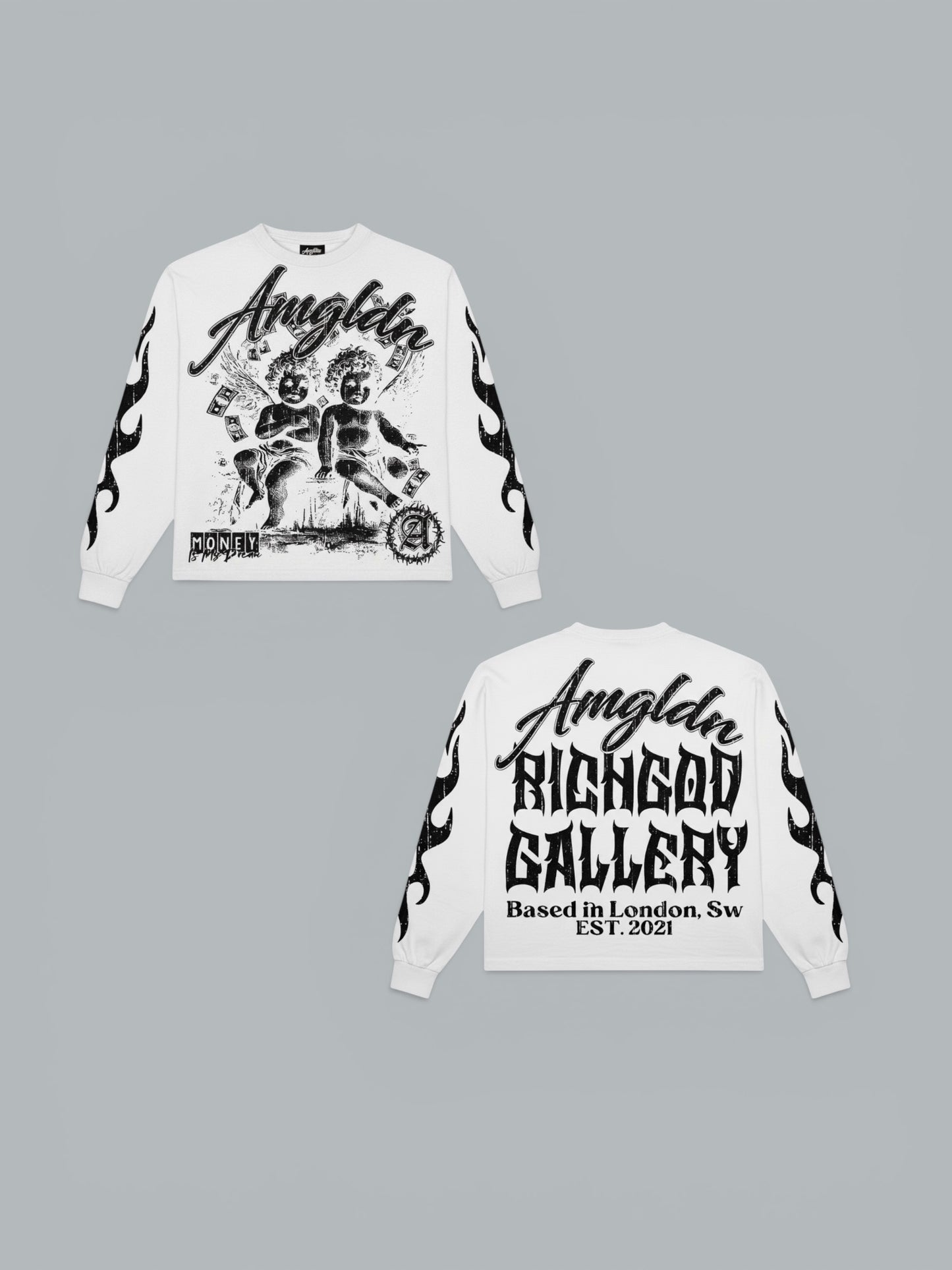 RICHGOD GALLERY WHITE LONG SLEEVE TEE