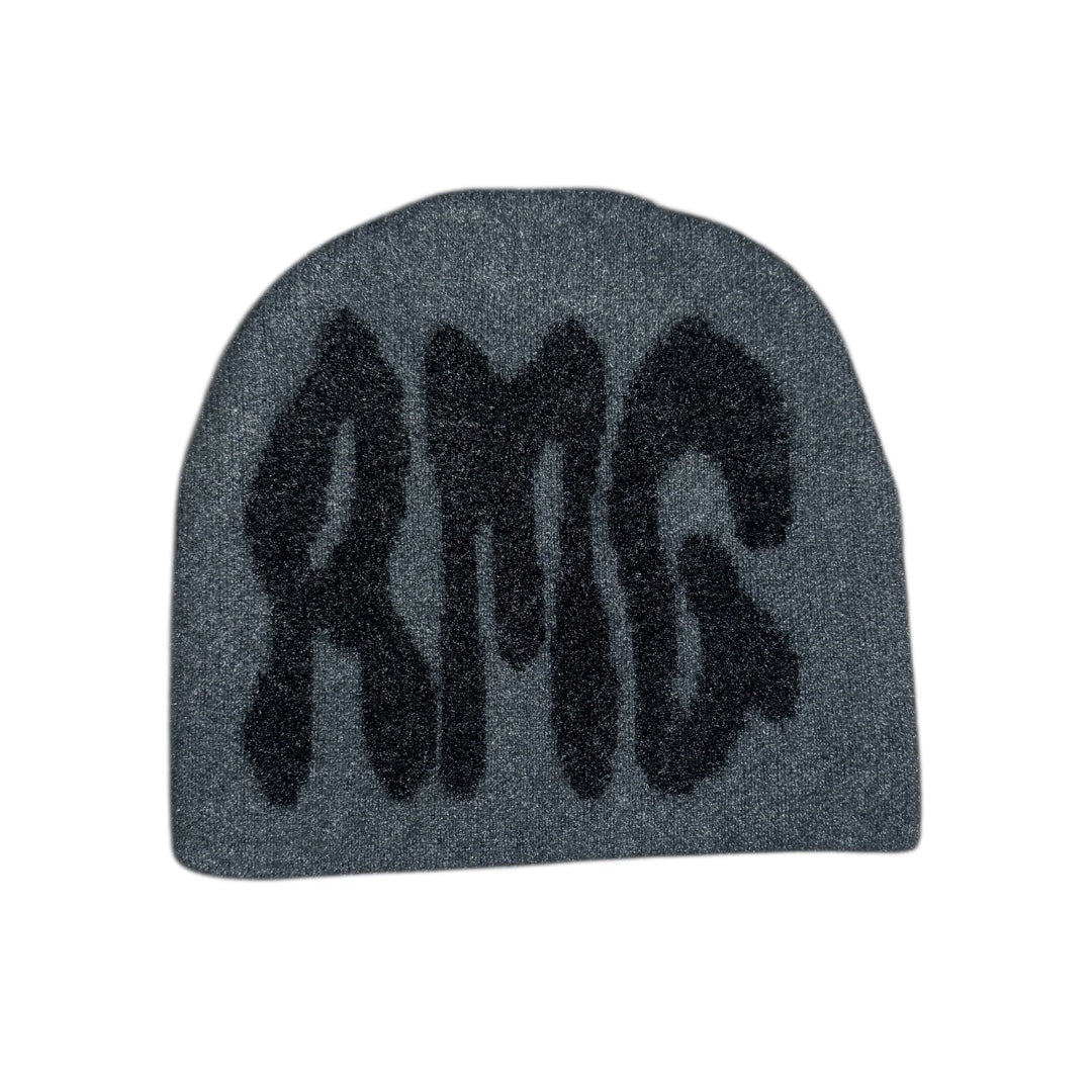 AMG MOHAIR BEANIE -  DARK GREY/BLACK