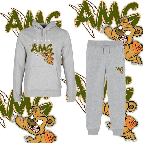 Khaki AMG Grey Tracksuit Set