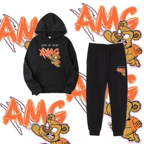 Orange AMG Black Tracksuit Suit