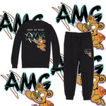 Black AMG Crewneck Tracksuit Set