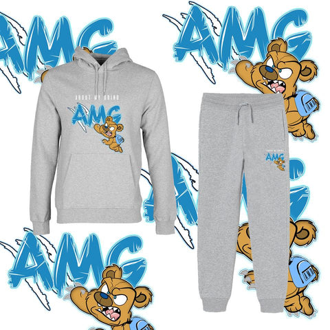 Blue AMG Grey Tracksuit Set