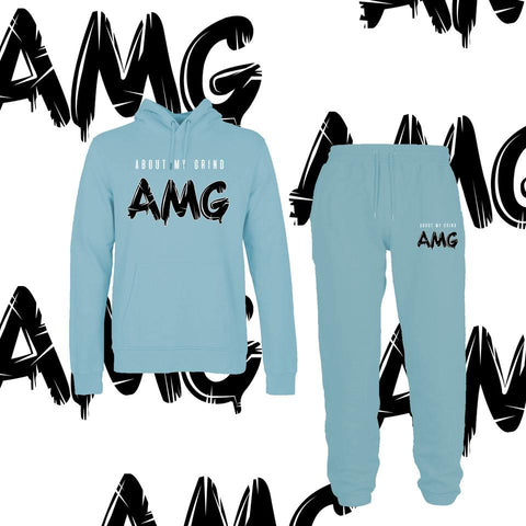 Black AMG Baby Blue Tracksuit Set